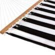 Sunnydaze 11-3/4 ft. Quilted Double Fabric 2-Person Hammock in Black and White