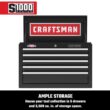 Craftsman S1000 26 in. 5 drawer Steel Tool Chest 17.25 in. H X 12 in. D Craftsman S1000 26 in. 5 drawer Steel Tool Chest 17.25 in. H X 12 in. D