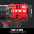 Craftsman CMCD721D2 V20 1/2 in. Brushless Cordless Hammer Drill Kit (Battery & Charger) Craftsman CMCD721D2 V20 1/2 in. Brushless Cordless Hammer Drill Kit (Battery & Charger)