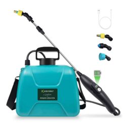 Kaskiwaly 2 Gallon Electric Garden Sprayer, Battery Powered Sprayer with 3 Mist Nozzles