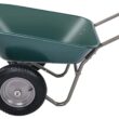 Dual-Wheel Home Garden Yard Utility Wheelbarrow Cart with Built-in Stand