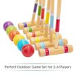 ApudArmis Six Player Croquet Set with Premiun Rubber Wooden Mallets 28In, Lawn Backyard Game Set
