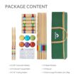 ApudArmis Six Player Croquet Set with Premiun Rubber Wooden Mallets 28In, Lawn Backyard Game Set