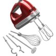 KitchenAid 9-Speed Digital Hand Mixer with Turbo Beater II Accessories and Pro Whisk - Candy Apple Red