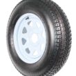 eCustomRim Trailer Tire On Rim ST205/75D15 F78-15 205/75-15 LRC 5 Lug Wheel White Spoke