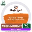 Gloria Jean's Butter Toffee, Keurig Single-Serve K-Cup Pods, Medium Roast Coffee, 96 Count (4 Packs of 24)