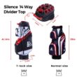ASK ECHO T-Lock Golf Cart Bag with 14 Way Organizer Divider Top, Premium Cart Bag with Handles and Rain Cover for Men, White