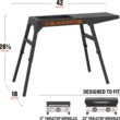 Blackstone 5013 Collapsible 17” and 22” Tabletop Griddle Stand with Adjustable Legs and a Removable Side Shelf, Powder Coated Steel, Black