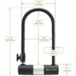 Via Velo Bike U Lock with Cable | Via Velo Heavy Duty Anti-Theft Bicycle U Lock Sold Secure Silver 15mm Shackle Inner Dim 9 x 4.5 in