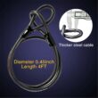 VVA Bike U Lock, Heavy Duty Combination Bicycle u Lock Shackle 4ft Length Security Cable
