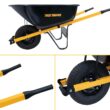 True Temper R6STFFEC 6 Cu. Ft Steel Tray Wheelbarrow with Never Flat Tire & Steel Handles, Black