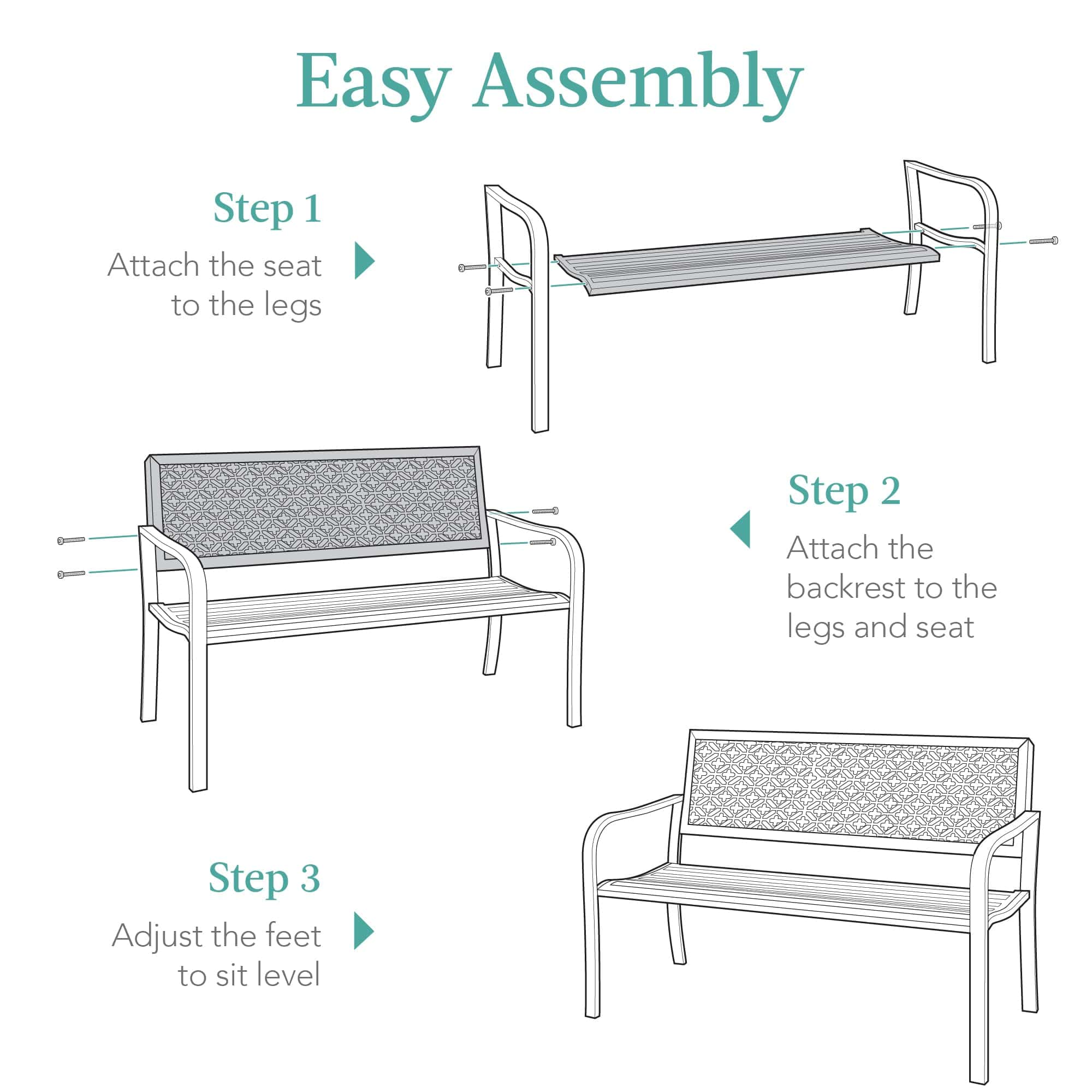 Best Choice Products Outdoor Bench 2-Person Metal Steel Benches Furniture, 790lb Capacity - Rose Red Best Choice Products Outdoor Bench 2-Person Metal Steel Benches Furniture, 790lb Capacity - Rose Red - Image 2