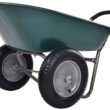 Dual-Wheel Home Garden Yard Utility Wheelbarrow Cart with Built-in Stand