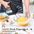 CHIDOLL 5-Speed Electric Hand Mixer, 800W Handheld Mixer with Turbo for Baking & Cooking, Kitchen Food Mixer - Black