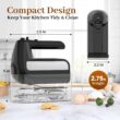 CHIDOLL 5-Speed Electric Hand Mixer, 800W Handheld Mixer with Turbo for Baking & Cooking, Kitchen Food Mixer - Black