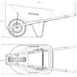 True Temper R6STFFEC 6 Cu. Ft Steel Tray Wheelbarrow with Never Flat Tire & Steel Handles, Black