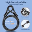 Febabilo Bike Locks Heavy Duty Anti Theft, 4-Digit Resettable Combination E-Bike Large U Shaped Lock with 5Ft Steel Cable