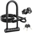 VVA Bike U Lock, Heavy Duty Combination Bicycle u Lock Shackle 4ft Length Security Cable