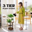 AUGOSTA 3 Tier Plant Stand, Tall Metal Wood Shelf Holder for Indoor, Outdoor Display Rack Flower Pot Stand AUGOSTA 3 Tier Plant Stand, Tall Metal Wood Shelf Holder for Indoor, Outdoor Display Rack Flower Pot Stand