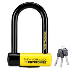 Kryptonite New York Fahgettaboutit Mini Bike U-Lock, Heavy Duty Anti-Theft Bicycle U Lock, Black