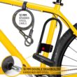 Sigtuna Bike U Lock, Extra Long Bike Locks Heavy Duty Anti Theft, 16mm Bicycle Lock with Shackle and Mounting Holder and 4ft Cable