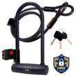 Sigtuna Bike U Lock, Extra Long Bike Locks Heavy Duty Anti Theft, 16mm Bicycle Lock with Shackle and Mounting Holder and 4ft Cable