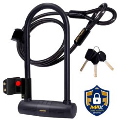 Sigtuna Bike U Lock, Extra Long Bike Locks Heavy Duty Anti Theft, 16mm Bicycle Lock with Shackle and Mounting Holder and 4ft Cable