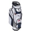 Founders Club Premium Cart Bag with 14 Way Organizer Divider Top, White Navy