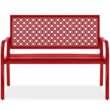 Best Choice Products Outdoor Bench 2-Person Metal Steel Benches Furniture, 790lb Capacity - Rose Red