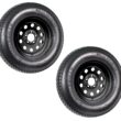eCustomRim 2-Pack Trailer Tire On Black Wheel Modular Rim ST205/75D15 LRC 5 Lug On 4.5 15 x 5