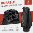 UNIHIMAL 14-Way Golf Cart Bag Pro with Full Length Divider Top, Golf Bag for Men with Handles and Rain Cover