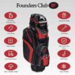 Founders Club Premium Cart Bag with 14 Way Organizer Divider Top, White Navy