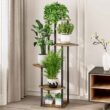 AZERPIAN Plant Stand 5 Tier Indoor Metal Flower Shelf for Multiple Plants Corner Tall Flower Holders, Black (5 Tier-Black)