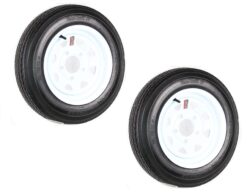 eCustomRim 2-Pack Trailer Tire On Rim 4.80-12 Load C 5 Lug White Spoke Wheel 30660