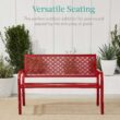Best Choice Products Outdoor Bench 2-Person Metal Steel Benches Furniture, 790lb Capacity - Rose Red Best Choice Products Outdoor Bench 2-Person Metal Steel Benches Furniture, 790lb Capacity - Rose Red