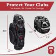 Founders Club Premium Cart Bag with 14 Way Organizer Divider Top, White Navy