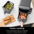 Ninja SL401 DoubleStack XL 2-Basket Air Fryer, DoubleStack Technology Cooks 4 Foods at Once, Compact Design, Grey