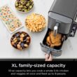 Ninja SL401 DoubleStack XL 2-Basket Air Fryer, DoubleStack Technology Cooks 4 Foods at Once, Compact Design, Grey