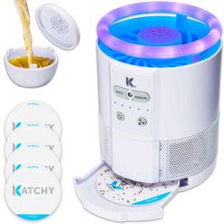 Katchy Duo Indoor Insect Trap with Scent Pod - Fan Powered with UV Light - Fruit Fly Traps for Indoors (White)