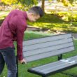 LIFETIME 60253 Outdoor Convertible Bench, 55 Inch, Harbor Gray