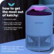 Katchy Indoor Insect Trap Catch Insects Indoors with Suction, Bug Light & Sticky Glue (White)
