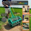 Landzie 24 Inch Compost Spreader and Peat Moss Spreader, Metal Mesh Basket Compost Spreader for Lawn
