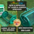 Landzie 24 Inch Compost Spreader and Peat Moss Spreader, Metal Mesh Basket Compost Spreader for Lawn
