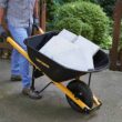 True Temper R6STFFEC 6 Cu. Ft Steel Tray Wheelbarrow with Never Flat Tire & Steel Handles, Black