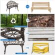 Yaheetech Patio Garden Bench Park Bench Outdoor Benches, Aluminium Patio Yard Bench, Bronze
