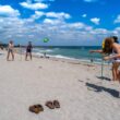 Bottle Bash Outdoor Flying Disc Game Set – Disc Toss Game for Family, Frisbee Target Lawn Game with Poles & Bottles