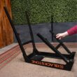 Blackstone 5013 Collapsible 17” and 22” Tabletop Griddle Stand with Adjustable Legs and a Removable Side Shelf, Powder Coated Steel, Black