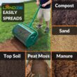 Landzie 24 Inch Compost Spreader and Peat Moss Spreader, Metal Mesh Basket Compost Spreader for Lawn