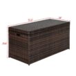 Karl home 132 Gal. Resin Wicker Storage Cuboid Deck Box