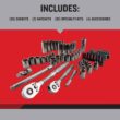 Craftsman OVERDRIVE 1/4 and 3/8 in. drive Metric/SAE 6 Point Mechanic's Tool Set 80 pc